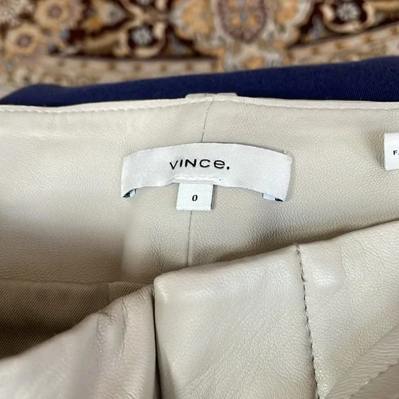 Almost new Vince lamp leather shorts with belt